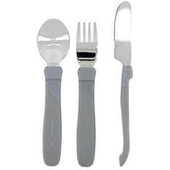Set de Cubiertos Twistshake 12M+ Acero Inoxidable en Gris Pastel