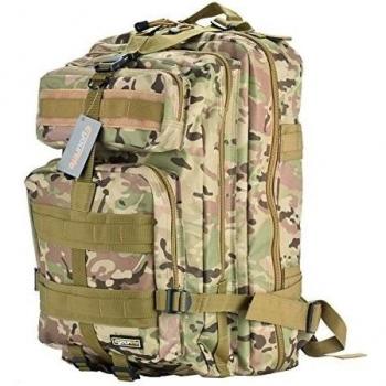 25-30L Mochila Militar Táctica Molle para Acampada Camping Senderismo Deporte Backpack de Asalto Patrulla para Hombre Mujer Camuflaje Caqui