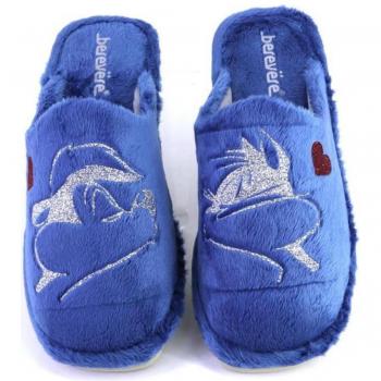 BEREVERE 2501 Zapatillas de casa de mujer azul