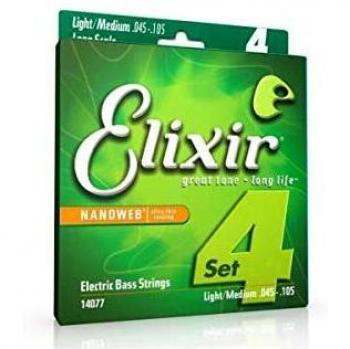 Elixir Nanoweb Electric Bass Strings Light-Medium 45-105
