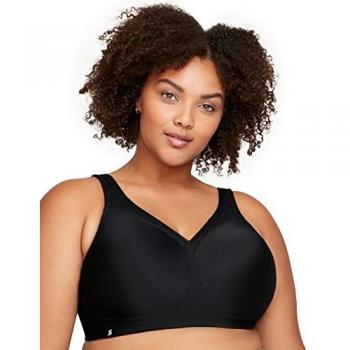 Glamorise Seamless MagicLift Wireless Sports Bra Black 46-G for Women