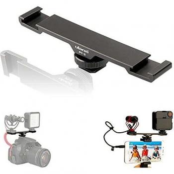 ULANZI PT-2 Ulanzi PT-2 - Barra de extensión de metal para montaje en zapata fría, doble soporte para cámara réflex digital y smartphone, para accesorios de micrófono ligero