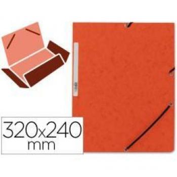 Carpeta Q-Connect gomas cartón simil-prespán solapas 320x243 mm naranja