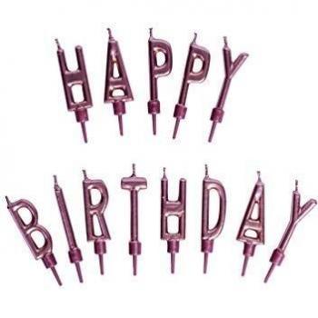 Party Fiesta Set Velas Happy Birthday Oro Rosa