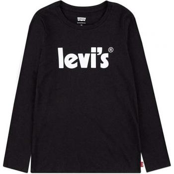 Camiseta negra con logo blanco de Levi's de manga larga
