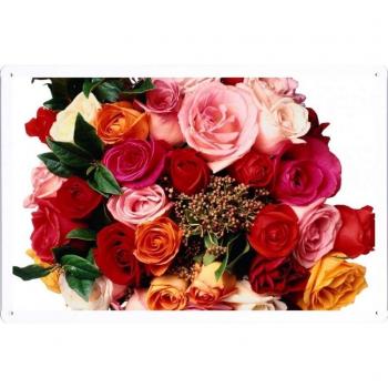 Metal cartel Cartel de chapa Hojalata sesión Flower Tin Sign Roses Flowers Bouquet Different Beautiful 22533 Retro Vintage Pared Decoración by hamgaacaan