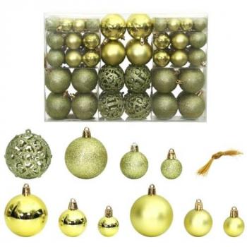 vidaXL Christmas Baubles 100 pcs Light Green 3 / 4 / 6 cm
