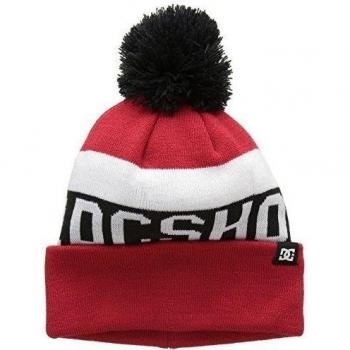 DC Shoes Chester - Gorro con pompón para hombre, color rojo, talla única