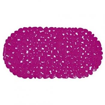 MSV Alfombra DE BAÑO PVC Piedras 68X35CM Rosa, Fucsia, 68x35x0.5 cm