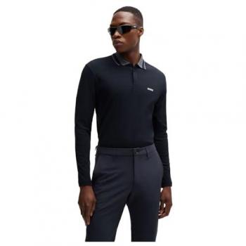 Polo BOSS Plisy 2 de Manga Larga para Hombre en Color Azul Marino - Talla XXL
