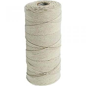 Cuerda de macramé, 315 m, 1 mm, calidad fina 12/12, color natural claro, 220 g por ovillo
