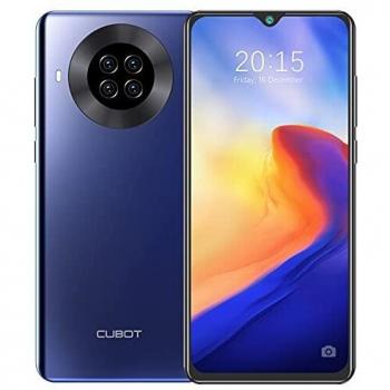 CUBOT Note 20 Pro Teléfono móvil 4G, 6,5 Pulgadas HD+ Pantalla, 8 GB RAM + 128 GB ROM, Octa-Core Procesador Helio P60, Android 10.0, 4200 mAh, Cuatro Cámara, Dual SIM, NFC, Face ID,Azul