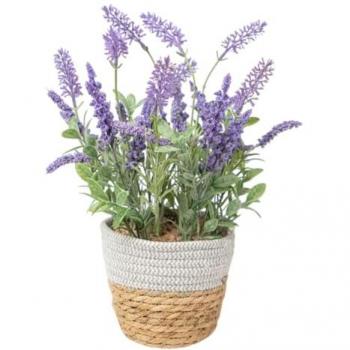Planta Decorativa Romimex Plástico Fibra Lavanda 15 x 38 x 15 cm