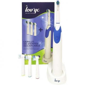Lovyc - Cepillo de dientes eléctrico recargable + 4 cabezales