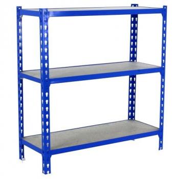 Estantería Metálica de Almacenaje SimonRack, 900x1100x300 mm, 3 Baldas de Madera, Soporta 200 kg de Punto Flexión por balda, Color Gris/Madera