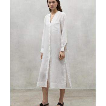 Vestido Apatite blanco de manga larga