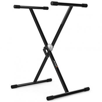 Audibax Onyx 131 - Soporte de Teclado de Tijera - Soporte para Teclado Musical Electrónico - Sistema de Ajuste con Rótula Easy Lock - Carga Máxima de 40 kg - Para Teclados de 61, 76 y 88 Teclas