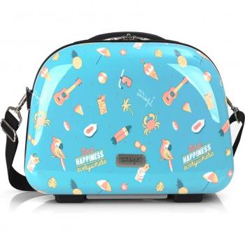Neceser infantil Happy rígido Gabol en color celeste con diseño Mr. Wonderful de 35x17x29 cm