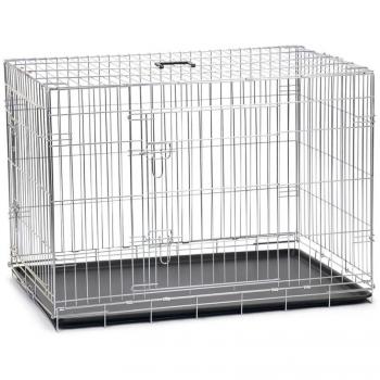 Jaula para perros Karlie con 2 puertas plateado 107,5x70,5x76,5 cm