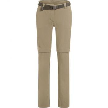 Maier Sports Nata 2 Women's Zip-Off Hiking Pants, Dark Beige, Regular Fit with 3 Pockets