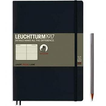 Cuaderno de Notas B5 Tapa Blanda Rayado Horizontal Leuchtturm1917 Antracita 123 Páginas Numeradas