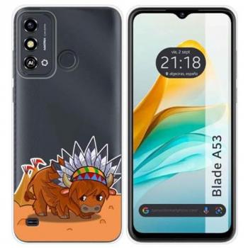 Funda Silicona Transparente con Diseño de Búfalo para ZTE Blade A53