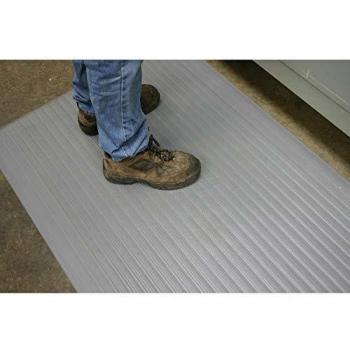 Alfombrilla Antifatiga Orthomat® Ribbed de Espuma de PVC Gris, 900 x 1500 mm