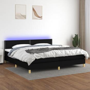 Colchón de cama box spring con muelles y tela LED negra 200x200 cm Vidaxl