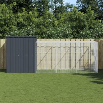 vidaXL Galvanized Steel Chicken Coop with Run Anthracite 65x179.1x71.3