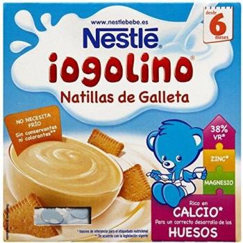 Nestlé Iogolino - Natillas Infantiles con Galleta, Pack de 6 (4 x 100 gr cada uno)