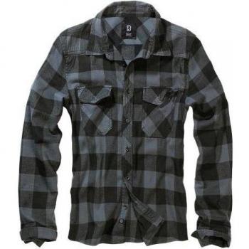 Brandit Camisa de Cuadros Manga Larga - Negro/Gris
