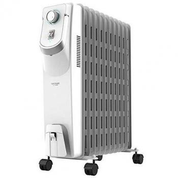 Cecotec Radiador Eléctrico de aceite Ready Warm 5850 Space 360º White. 11 Módulos, Bajo Consumo, 2500 W, 3 Niveles de Potencia, Protección contra sobrecalentamiento y antivuelco, Ruedas, Hasta 25 m2