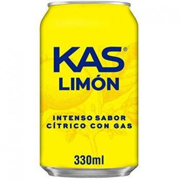 Kas Limón - Bebida refrescante de zumo de fruta, lata 33 cl - [Pack de 24]