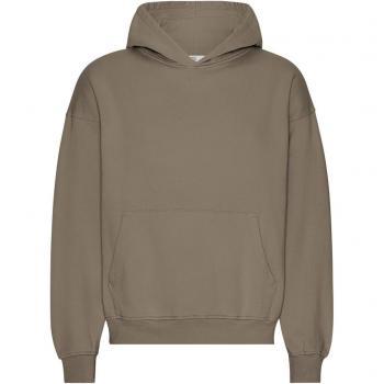 Oversized Organic Hoodie in Colorful Cedar Brown
