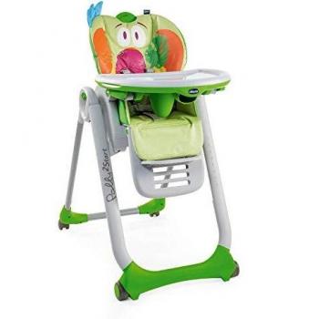 Chicco Polly2Star - Trona y hamaca transformable y compacta, con 4 ruedas y freno, de 0 a 3 años, diseño loro verde