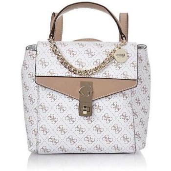 Guess Borsa zaino Lorenna convertible backpack in ecopelle multilogo bianco donna BS20GU90