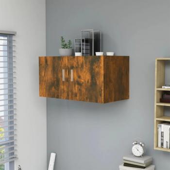Armario de pared madera contrachapada roble ahumado 80x39x40 cm, mueble de almacenaje estantería para oficina, estudio, sala de estar y dormitorio