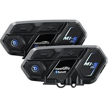 FODSPORTS Intercomunicador Casco Moto 2000m Auriculares Bluetooth Intercomunicador 8 Jinetes Simultáneamente,Reducción de Ruido CVC,La Guía De Voz De GPS