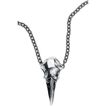 Alchemy Gothic Calavera de Cuervo Pequeña Unisex Collar Standard, Peltre,