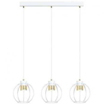 Lámpara de Suspensión Ajax EPIKASA, Acero con Recubrimiento de Polvo, Negro y Oro, 80x120x18 cm