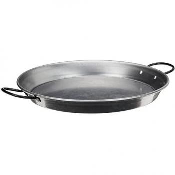 La Valenciana 36 cm Acero Pulido para Cocina de inducción Paella de cerámica con Asas, Negro, aleado, 36.0 cm