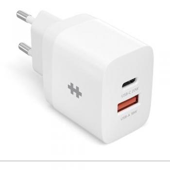 Cargador de Pared TARGUS HyperJuice USB-C 20W con dos salidas, Blanco