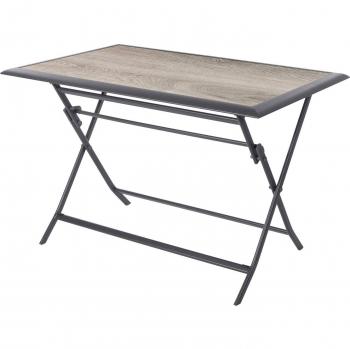 Mesa de Jardín Plegable Rectangular Azua 110x71 cm Gris Humo - 4 Asientos