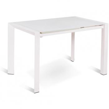 Mesa Extensible Pixel de Cristal Templado Blanco (122/182x80 cm)