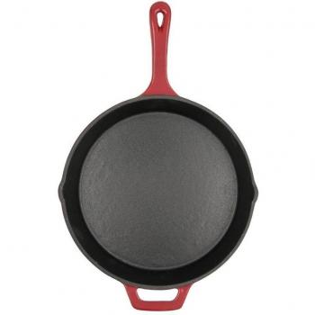 Sartén de Hierro Esmaltado Bidasoa 26CM Rojo Brillo Antiadherente Extra Resistente Libre de PFOA Apto para Vitrocerámica, Inducción, Eléctrico y Gas