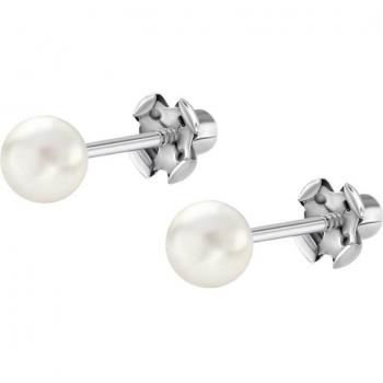 Pendientes Time Road WS00001/4 de Plata con Perla para Niña