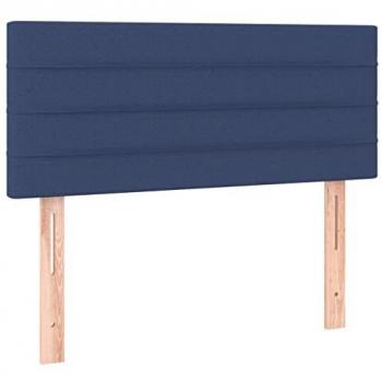Cabecero con LED de tela azul 90x5x78/88 cm Tapizado para Cama Individual Mueble Dormitorio Interior