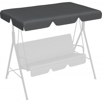 Outsunny Toldo de Repuesto Universal para Columpio de Jardín 3 Plazas Techo de Balancín 156x117x15 cm Resistente al Agua Gris