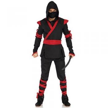 Leg Avenue- Ninja Assassin Hombre, Color Negro, Rojo, Large