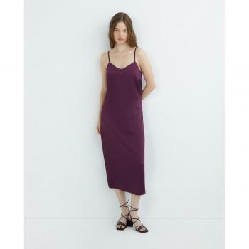 Vestido midi satinado de tirantes Only